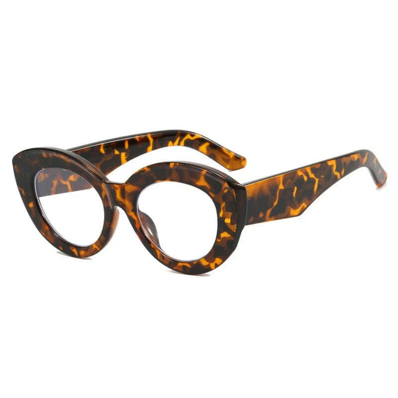 KIMLUD, 2022 New Fashion Sexy Cat Eye Glasses Women Vintage Stripe Frame Optical Anti-blue Eyeglasses Female Leopard Oculos Spectacles, Leopard3015, KIMLUD APPAREL - Womens Clothes