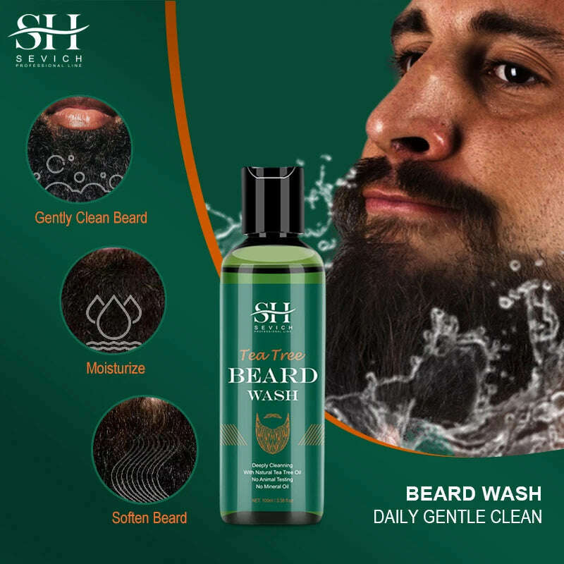 KIMLUD, 2023 Beard Growth Kit For Men Nourishing Moisturizing Moustache Growth Enhancer Oil Tea Tree Anti Hair Loss Shampoo Beard Care, KIMLUD Womens Clothes