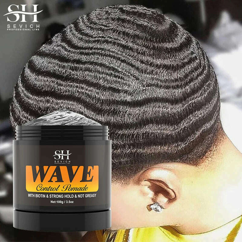 KIMLUD, 2023 Natural Wave Control Pomade for Black Men Strong Hold 360 Waves Layered Style Clay Wavy Grease Builder for Hair Silky Shine, KIMLUD Womens Clothes