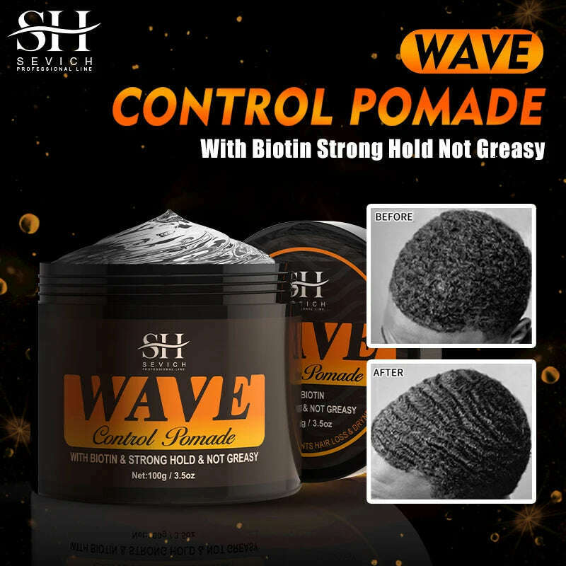 KIMLUD, 2023 Natural Wave Control Pomade for Black Men Strong Hold 360 Waves Layered Style Clay Wavy Grease Builder for Hair Silky Shine, KIMLUD Womens Clothes