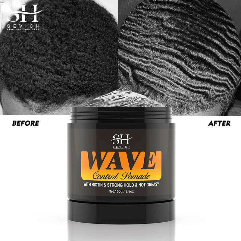 KIMLUD, 2023 Natural Wave Control Pomade for Black Men Strong Hold 360 Waves Layered Style Clay Wavy Grease Builder for Hair Silky Shine, KIMLUD Womens Clothes