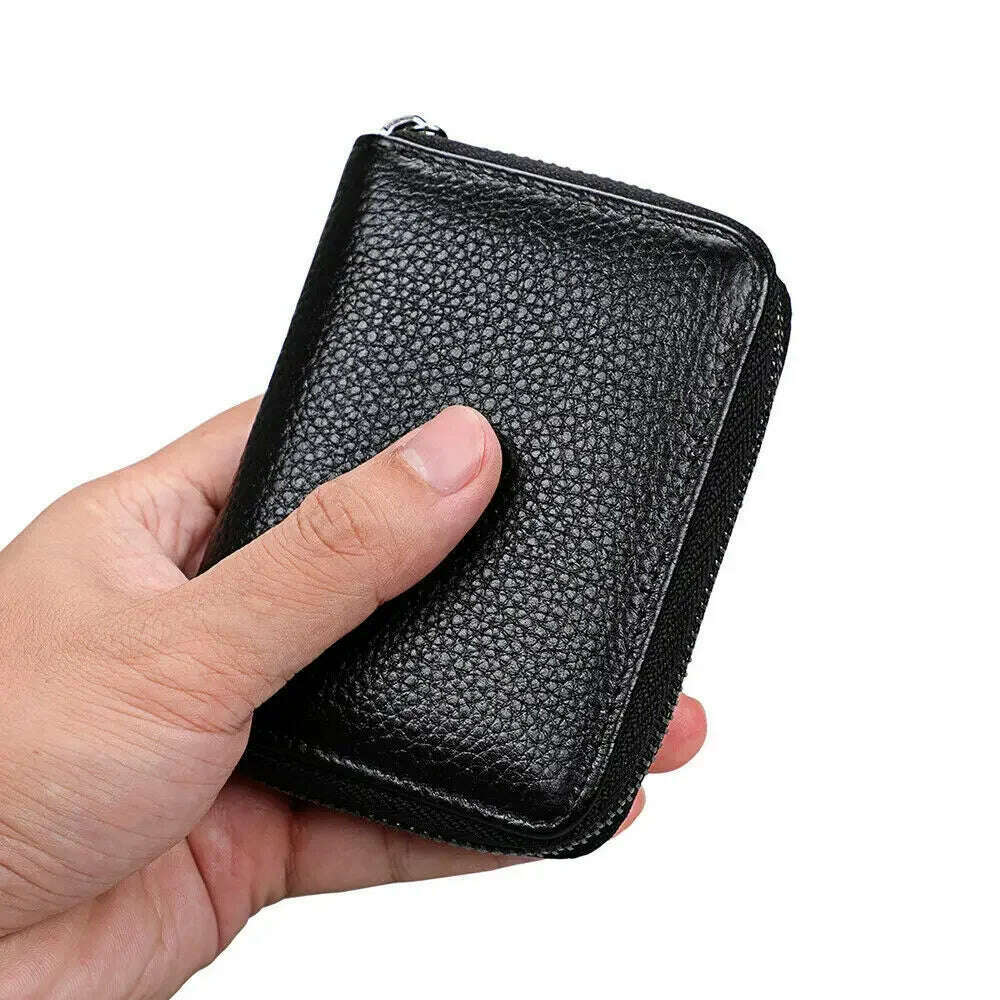 KIMLUD, 2023 New Mini Leather 20 Card Wallet Mini Leather Wallet Business Case Purse Holder RFID Blocking Carteira Masculina Porte Carte, KIMLUD Womens Clothes