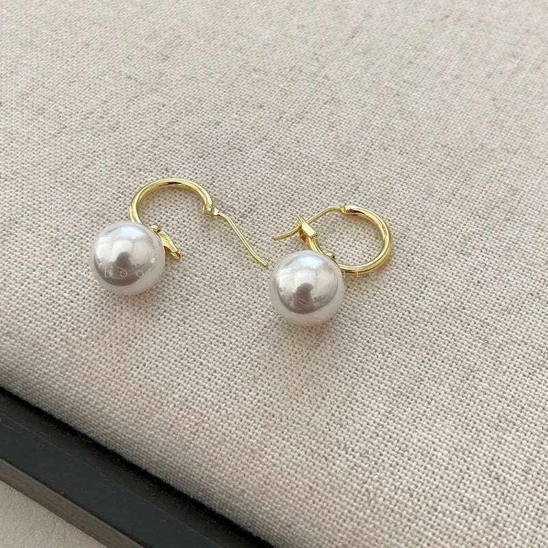 KIMLUD, 2023 Pearl Earrings Genuine Natural Freshwater Pearl 925 Sterling Silver Earrings Pearl Jewelry For Wemon Wedding Gift, KIMLUD Womens Clothes