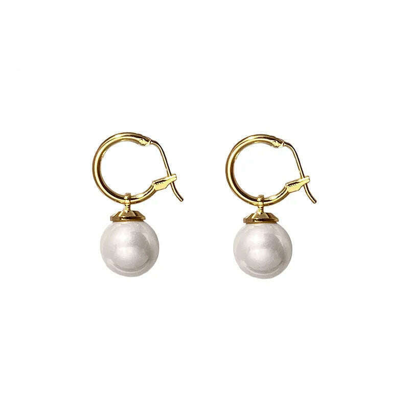 KIMLUD, 2023 Pearl Earrings Genuine Natural Freshwater Pearl 925 Sterling Silver Earrings Pearl Jewelry For Wemon Wedding Gift, KIMLUD Womens Clothes