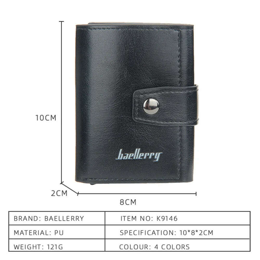 KIMLUD, 2023 Rfid Men Card Wallets Hasp Small Card Wallets PU Leather Slim Mini Men's Wallet High Qaulity Short Male Purses, KIMLUD Womens Clothes