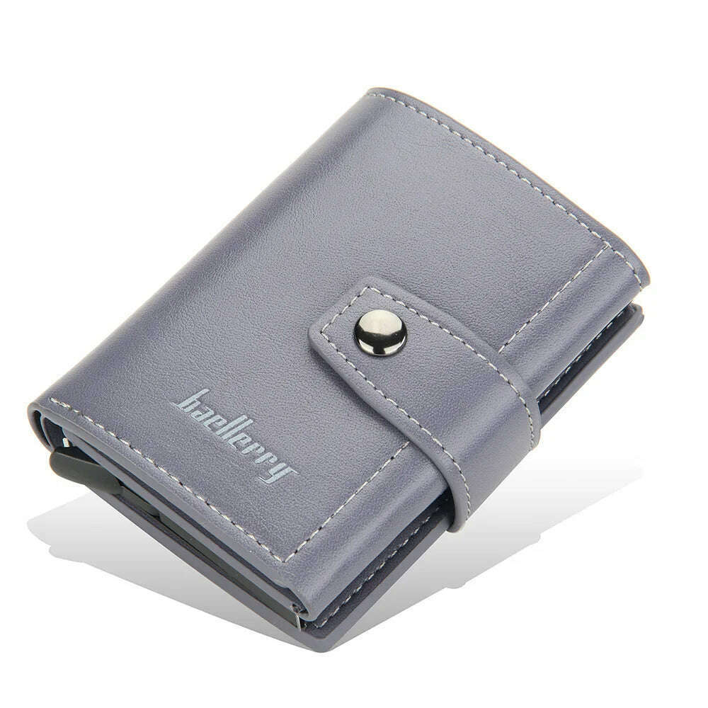 KIMLUD, 2023 Rfid Men Card Wallets Hasp Small Card Wallets PU Leather Slim Mini Men's Wallet High Qaulity Short Male Purses, Gray, KIMLUD Womens Clothes