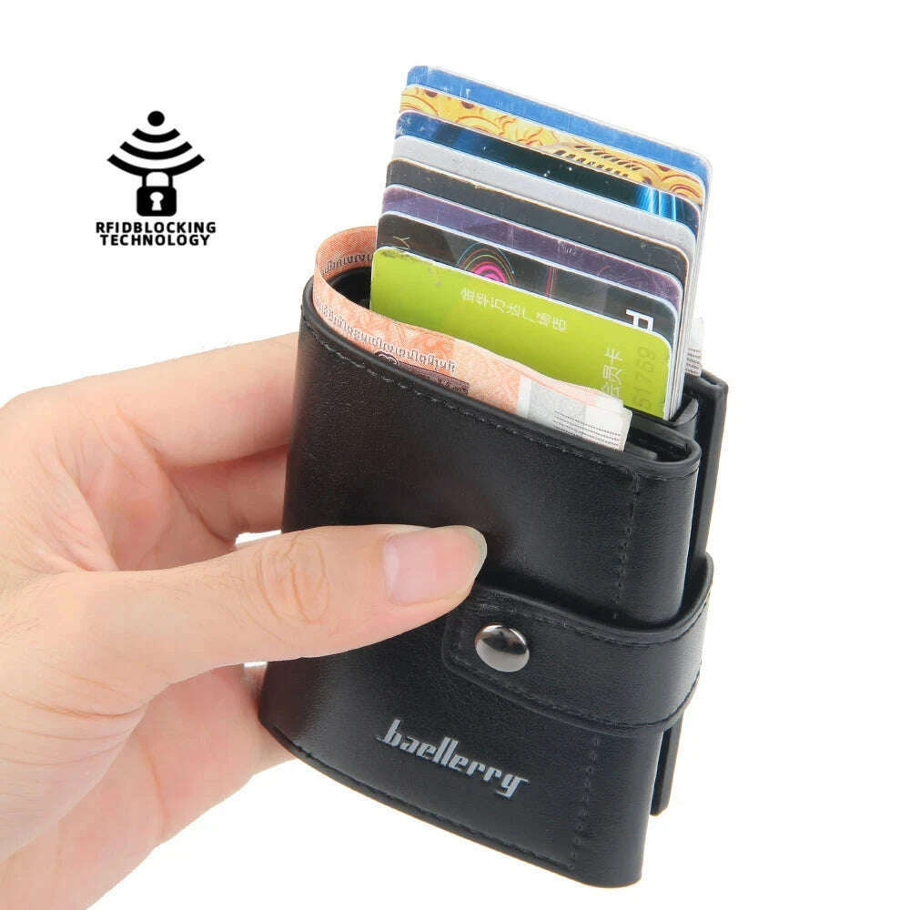 2023 Rfid Men Card Wallets Hasp Small Card Wallets PU Leather Slim Mini Men's Wallet High Qaulity Short Male Purses - KIMLUD