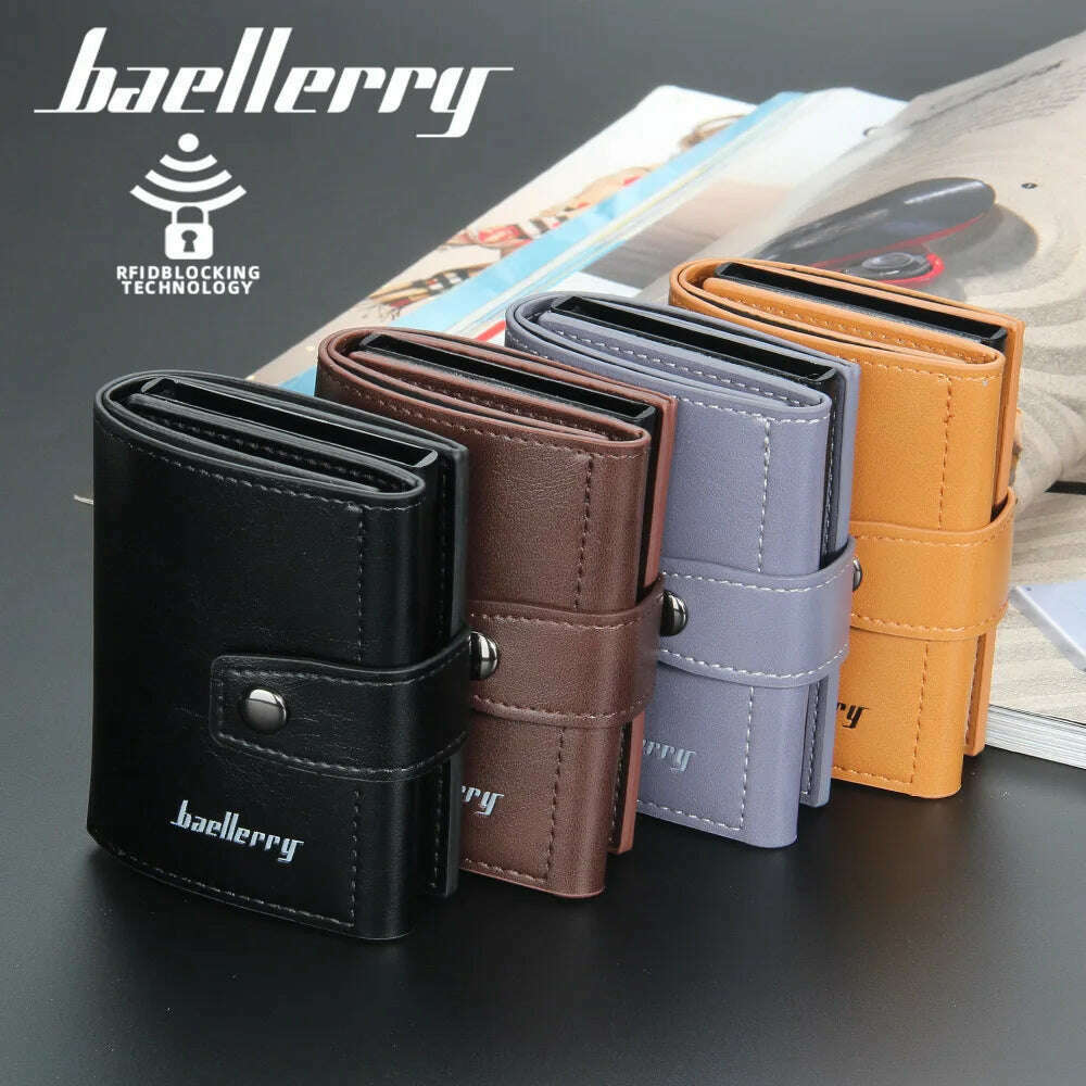 2023 Rfid Men Card Wallets Hasp Small Card Wallets PU Leather Slim Mini Men's Wallet High Qaulity Short Male Purses - KIMLUD