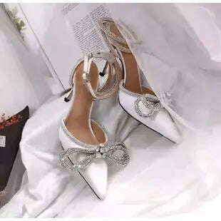 KIMLUD, 2023 Wedding Women&#39;s High Heels New Pearl High Heels Sexy Pointed Sandals Party Fashion Women&#39;s Shoes High Heel Rhinestone Shoes, creamy-white / 35, KIMLUD Womens Clothes