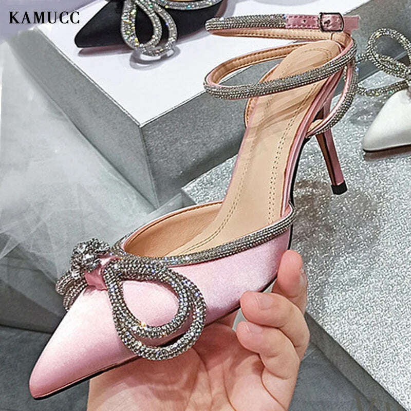 KIMLUD, 2023 Wedding Women&#39;s High Heels New Pearl High Heels Sexy Pointed Sandals Party Fashion Women&#39;s Shoes High Heel Rhinestone Shoes, KIMLUD Womens Clothes