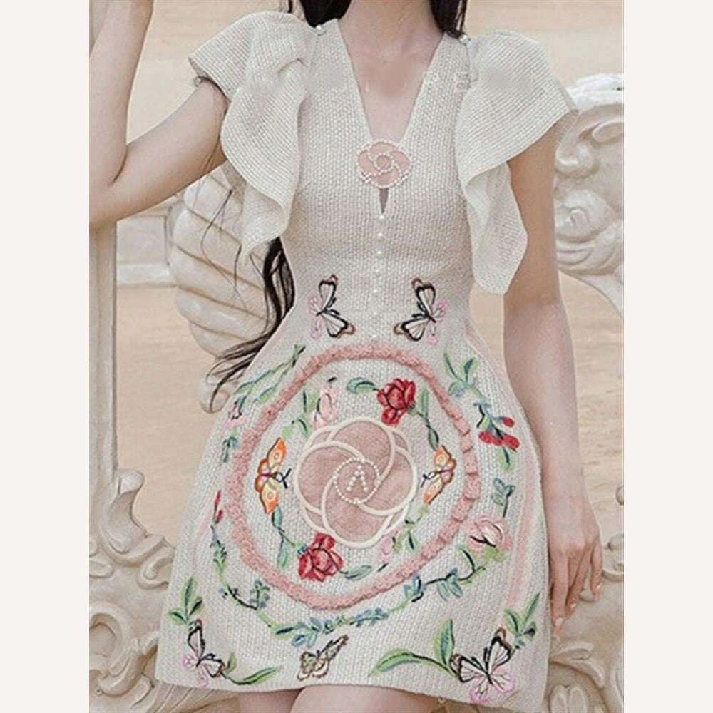 2023 Woman Party Boho Vintage Dresses Dress Sundress Women Lace Beach Runway Sleeveless Sexy Backless Summer Embroidery Vestido - KIMLUD