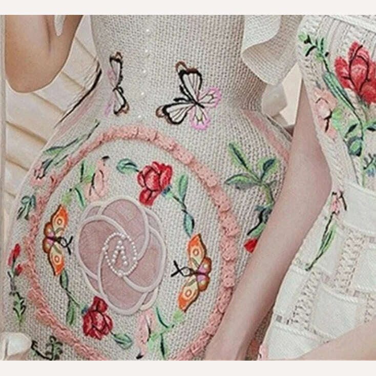 2023 Woman Party Boho Vintage Dresses Dress Sundress Women Lace Beach Runway Sleeveless Sexy Backless Summer Embroidery Vestido - KIMLUD