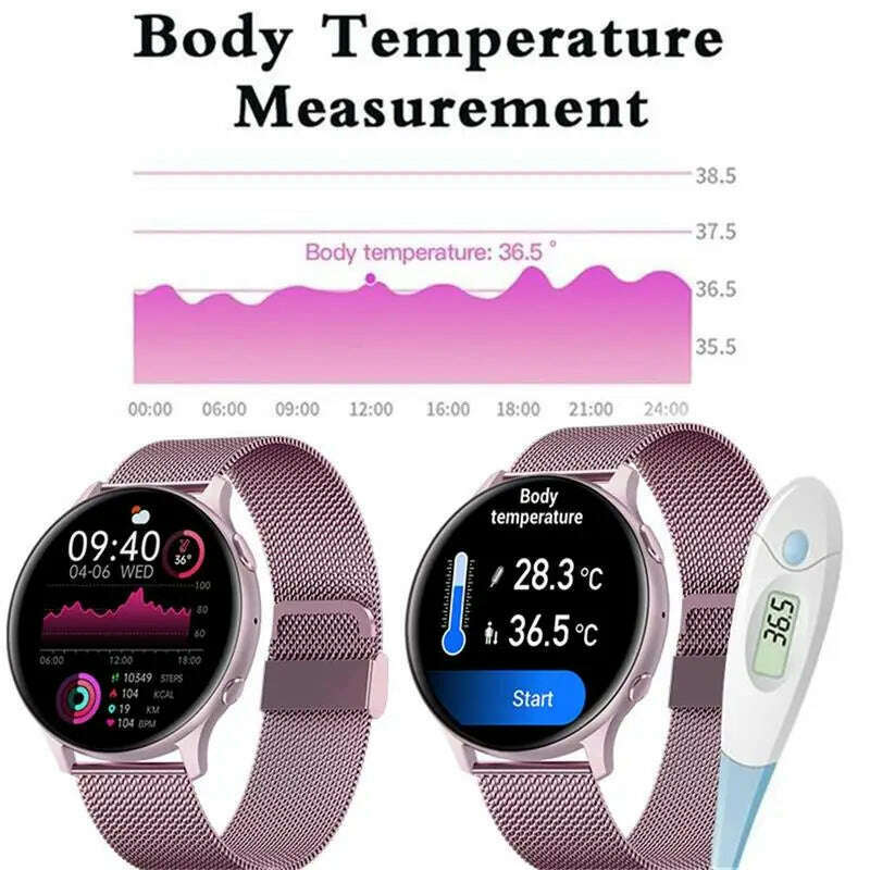 KIMLUD, 2024 Fashion Smart Watch Ladies Heart Rate Blood Pressure Custom Dial Sport Fitness Watch Men Woman Waterproof Smartwatch Women, KIMLUD Womens Clothes