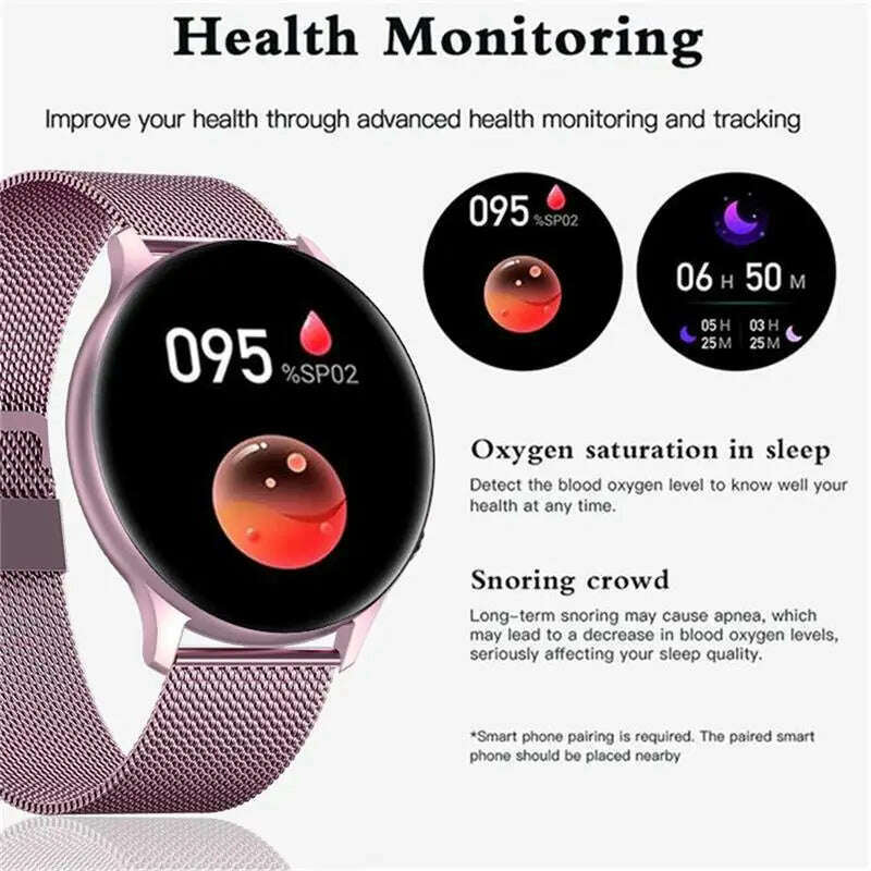 KIMLUD, 2024 Fashion Smart Watch Ladies Heart Rate Blood Pressure Custom Dial Sport Fitness Watch Men Woman Waterproof Smartwatch Women, KIMLUD Womens Clothes