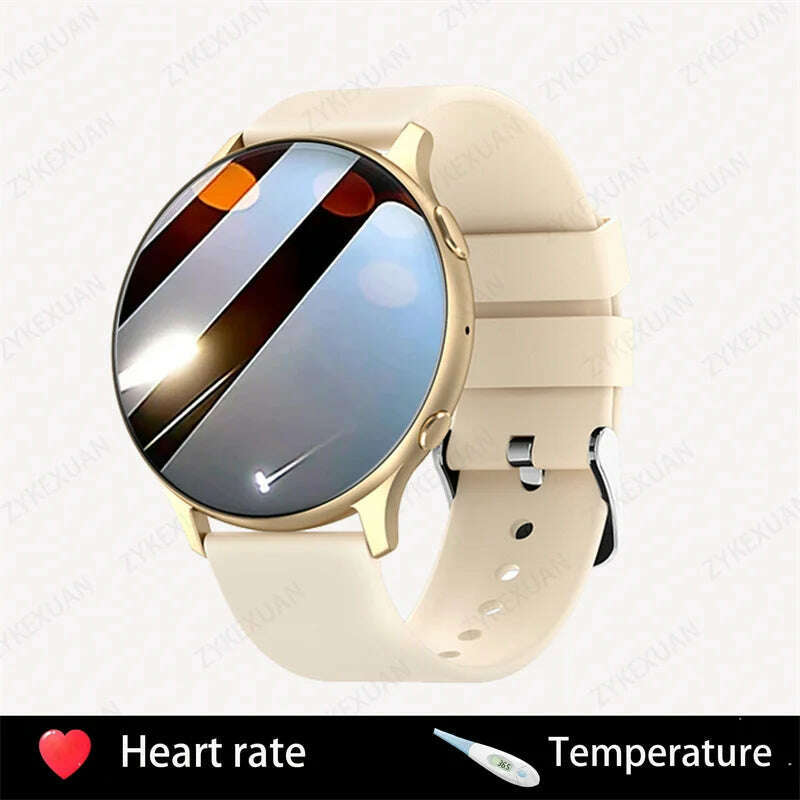 KIMLUD, 2024 Fashion Smart Watch Ladies Heart Rate Blood Pressure Custom Dial Sport Fitness Watch Men Woman Waterproof Smartwatch Women, Yellow, KIMLUD Womens Clothes