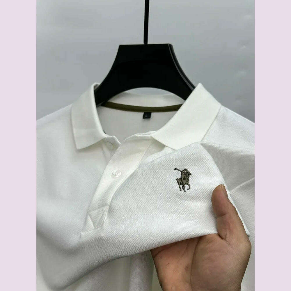 KIMLUD, 2024 High end brand 100% pure cotton short sleeve POLO shirt for men summer new fashion exquisite pony embroidery casual T-shirt, KIMLUD Womens Clothes