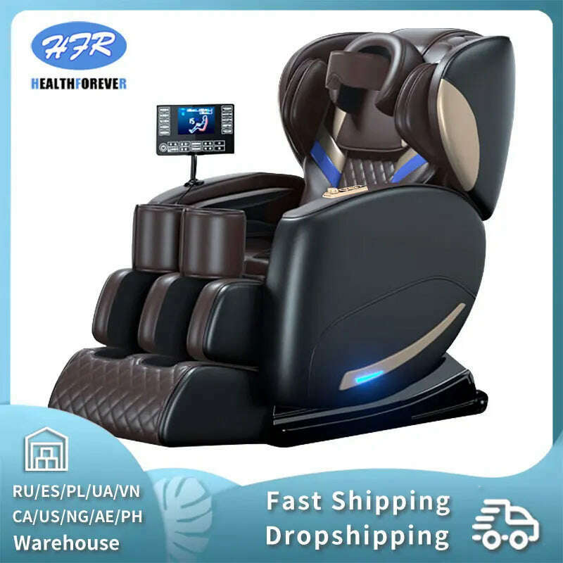 2024 Massage Chair 4D Zero Gravity Full Body and Recliner, Shiatsu Recliner, Massage Chair with Bluetooth Speaker - KIMLUD