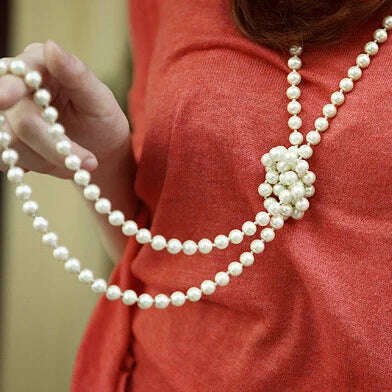 2024 New Fashion Women Jewelry Pearl Bead Necklace Long Sweater Chain Necklace For Women Dress Accessories Gift For Girl Mother - KIMLUD