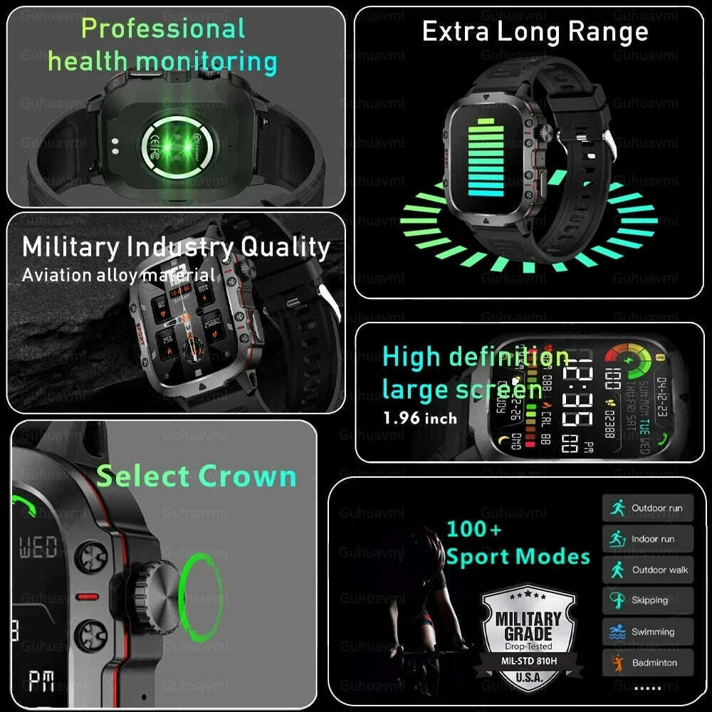 KIMLUD, 2024 New Full Touch Smart Watch Men For Android Xiaomi Blood Pressure Oxygen Fitness Watch 5 Atm Waterproof Military SmartWatch, KIMLUD Womens Clothes