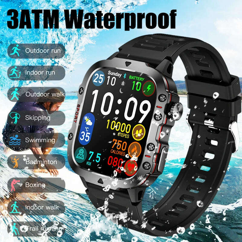 2024 New Full Touch Smart Watch Men For Android Xiaomi Blood Pressure Oxygen Fitness Watch 5 Atm Waterproof Military SmartWatch - KIMLUD