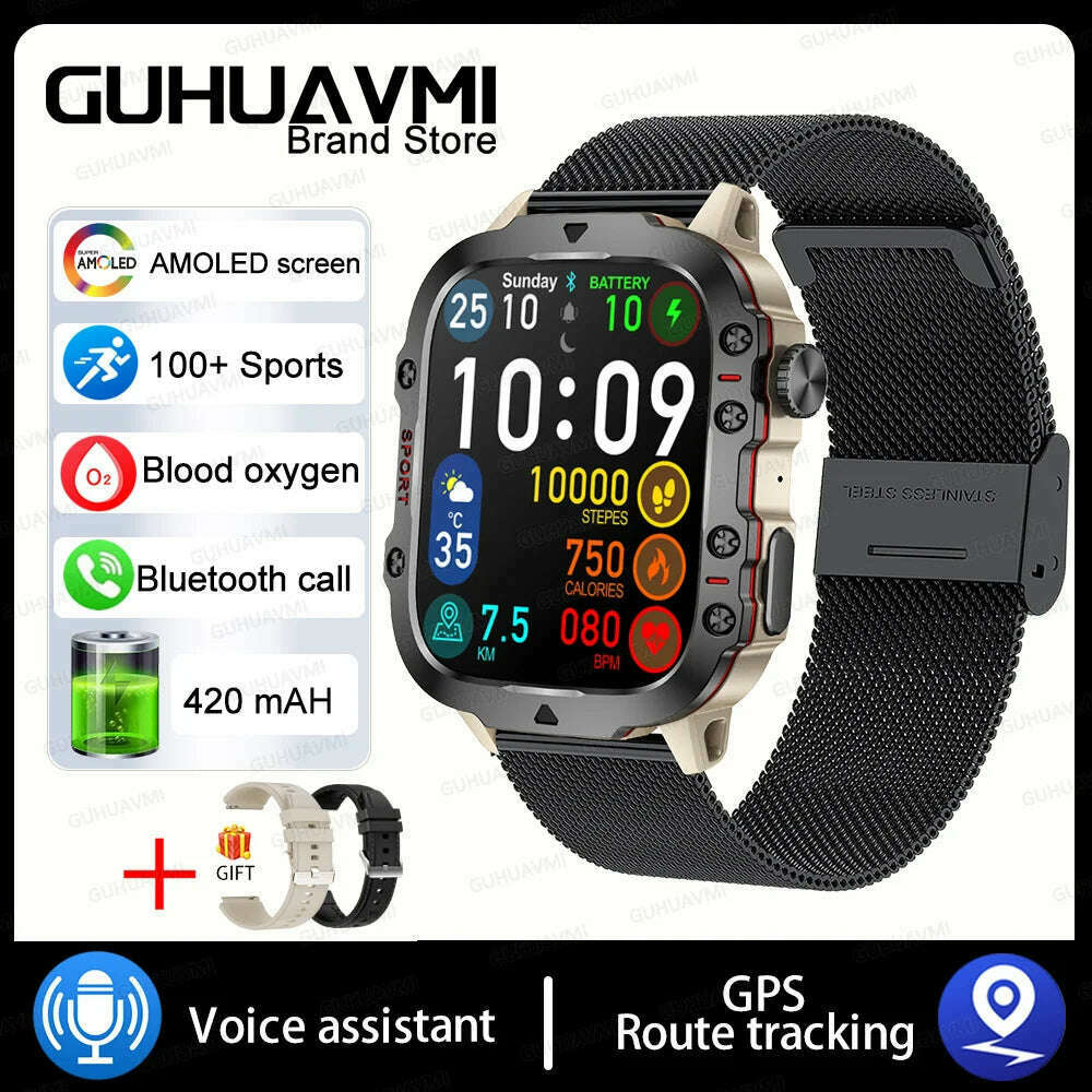 2024 New Full Touch Smart Watch Men For Android Xiaomi Blood Pressure Oxygen Fitness Watch 5 Atm Waterproof Military SmartWatch - KIMLUD