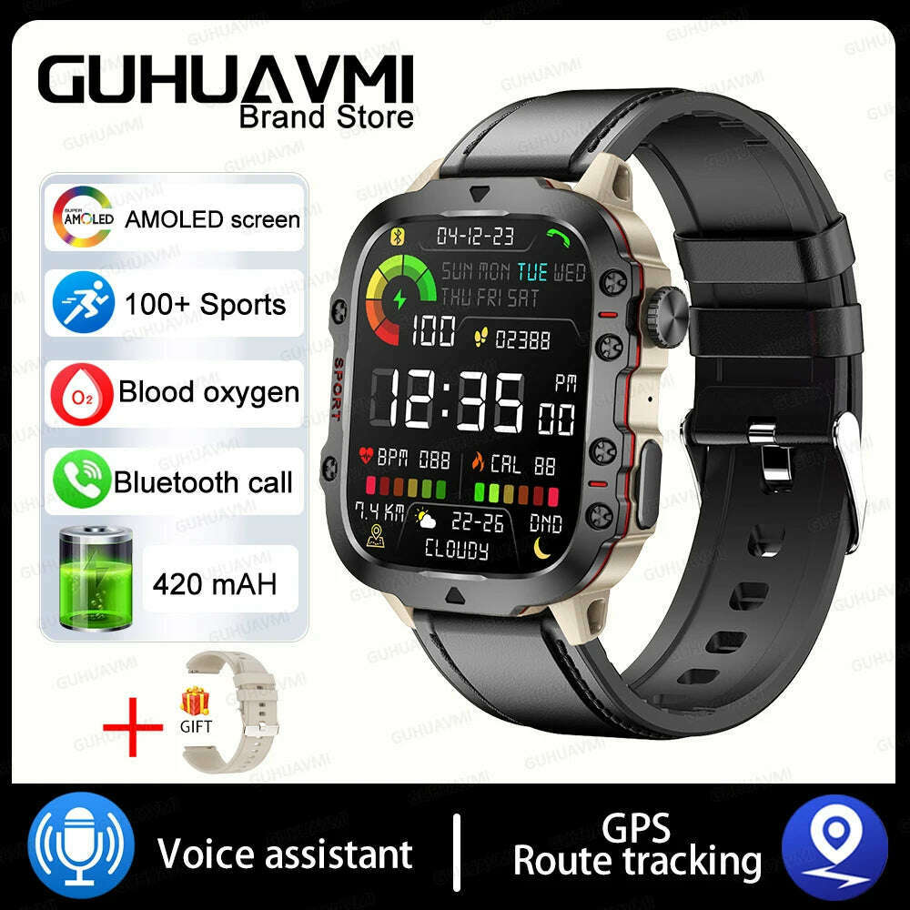 2024 New Full Touch Smart Watch Men For Android Xiaomi Blood Pressure Oxygen Fitness Watch 5 Atm Waterproof Military SmartWatch - KIMLUD