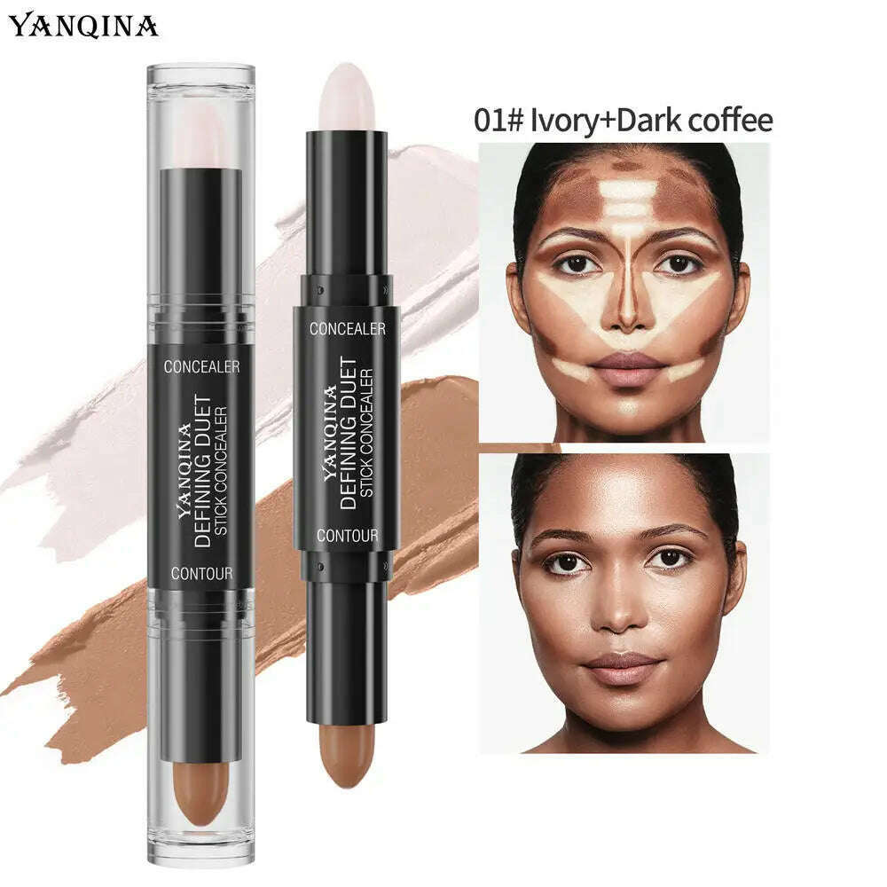 KIMLUD, 2024 New Hot Face Foundation Concealer Pen Long Lasting Dark Circles Corrector Contour Concealers Stick Cosmetic Makeup, Dark coffee 1, KIMLUD Womens Clothes