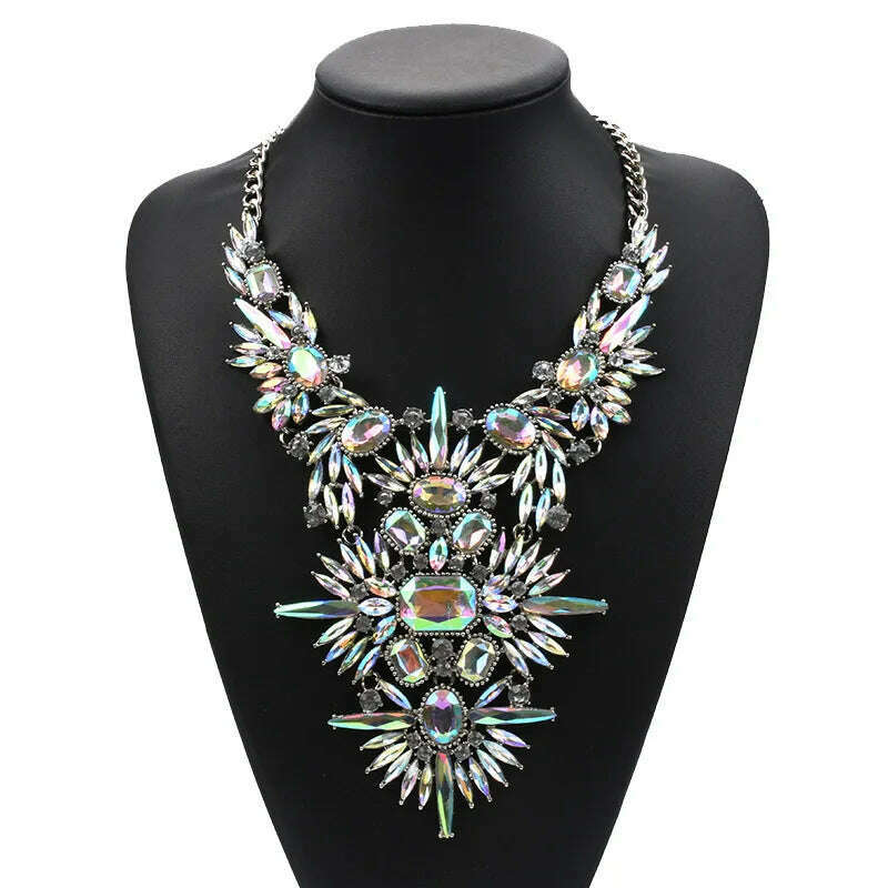 2024 New ZA Indian Boho Ethnic Retro Statement Large Collar Choker Necklace Women Fashion Maxi Vintage Long Necklace Jewelry - KIMLUD