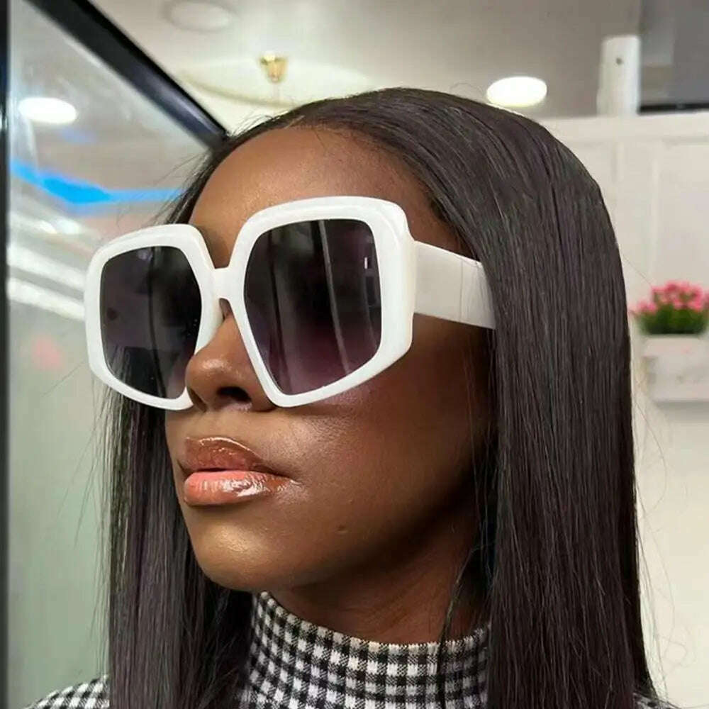 KIMLUD, 2024 Oversized Square Brand Sunglasses Women Vintage Big Frame Women Sun Glasses Fashion Cycling Goggle Shades For Men UV400, KIMLUD Womens Clothes