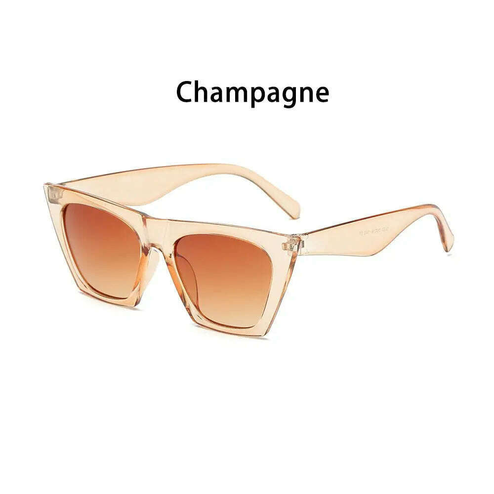 KIMLUD, 2024 Oversized Square Brand Sunglasses Women Vintage Big Frame Women Sun Glasses Fashion Cycling Goggle Shades For Men UV400, B-champagne, KIMLUD Womens Clothes