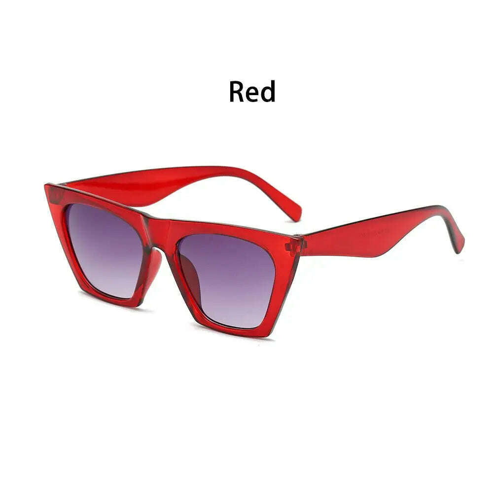 KIMLUD, 2024 Oversized Square Brand Sunglasses Women Vintage Big Frame Women Sun Glasses Fashion Cycling Goggle Shades For Men UV400, B-red, KIMLUD Womens Clothes