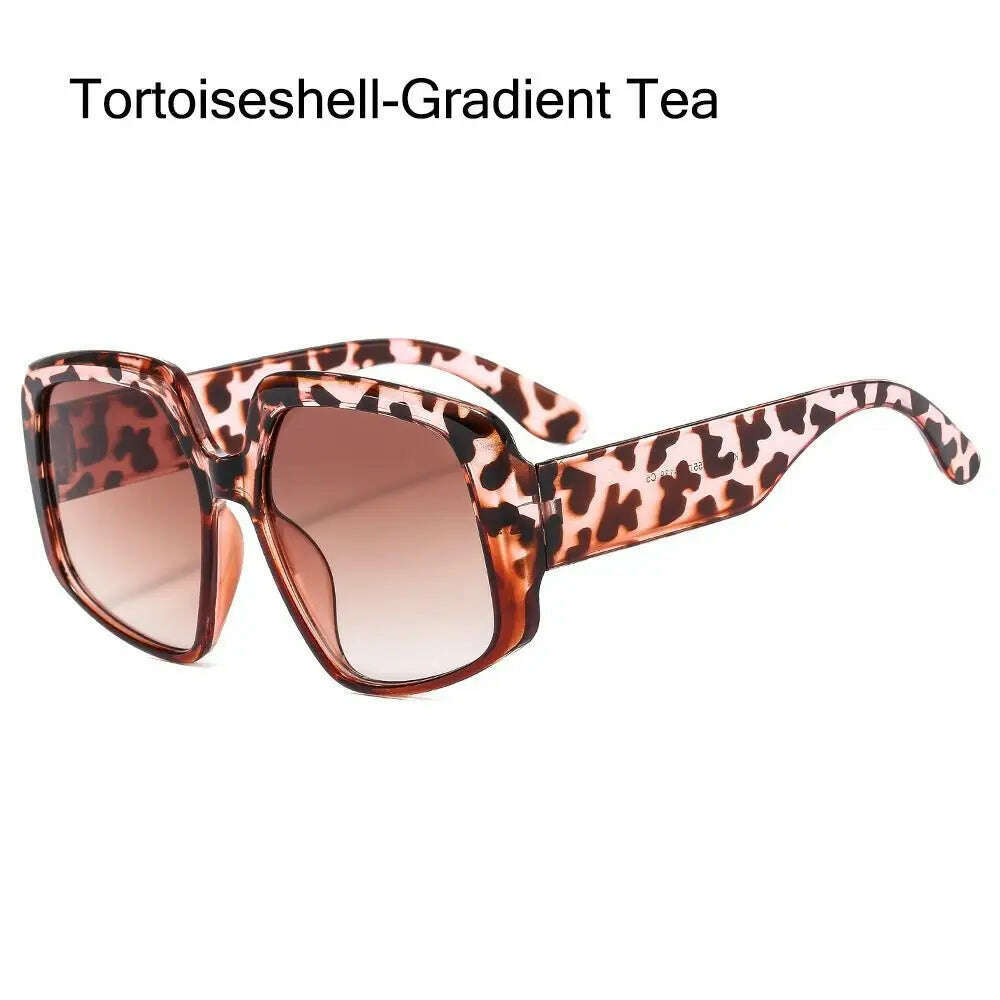 KIMLUD, 2024 Oversized Square Brand Sunglasses Women Vintage Big Frame Women Sun Glasses Fashion Cycling Goggle Shades For Men UV400, Tortoiseshell-Tea, KIMLUD Womens Clothes