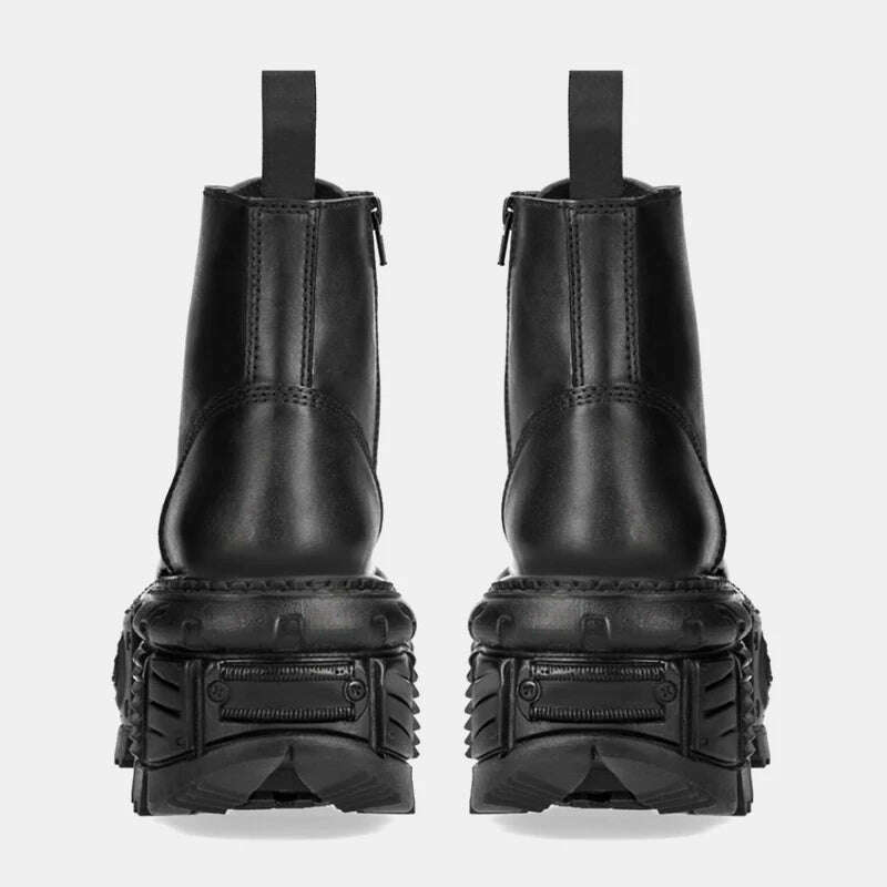 2024 Retro Rock Shoes Boots For Both Men And Women New Dark Punk Leather Shoes Metal Niche Top Platform Shoes For Women - KIMLUD