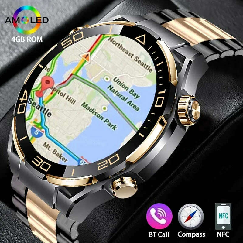 2024 Smart Watch Men 4GB ROM Bluetooth Call NFC IP68 Waterproof GPS Track AI Voice Assistant Women Smart Watch For Huawei Xiaomi - KIMLUD