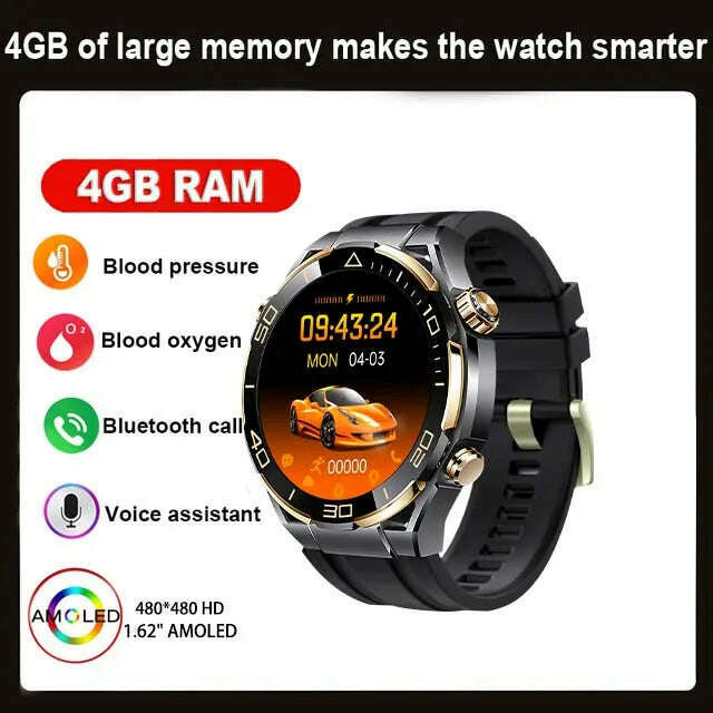 2024 Smart Watch Men 4GB ROM Bluetooth Call NFC IP68 Waterproof GPS Track AI Voice Assistant Women Smart Watch For Huawei Xiaomi - KIMLUD