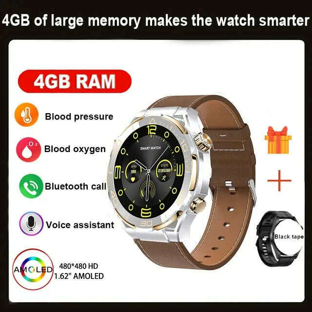 2024 Smart Watch Men 4GB ROM Bluetooth Call NFC IP68 Waterproof GPS Track AI Voice Assistant Women Smart Watch For Huawei Xiaomi - KIMLUD