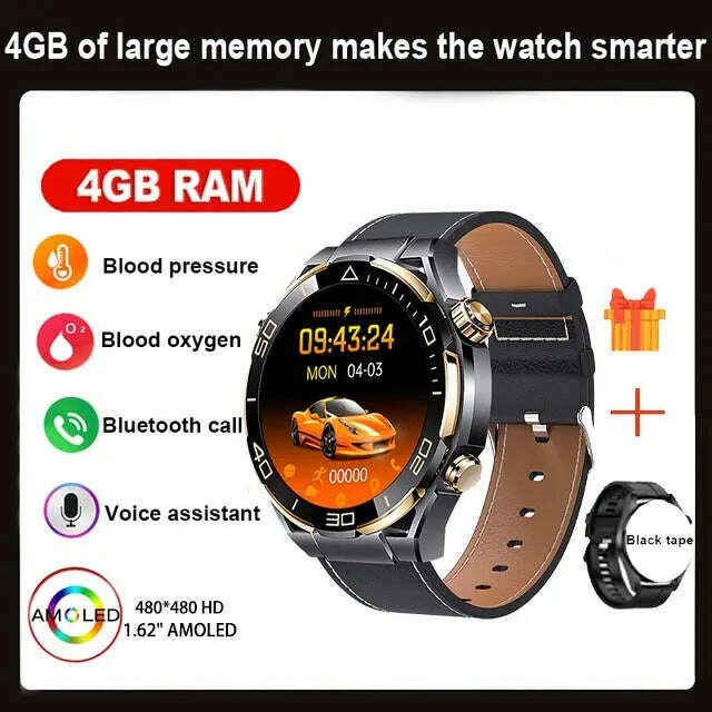 2024 Smart Watch Men 4GB ROM Bluetooth Call NFC IP68 Waterproof GPS Track AI Voice Assistant Women Smart Watch For Huawei Xiaomi - KIMLUD