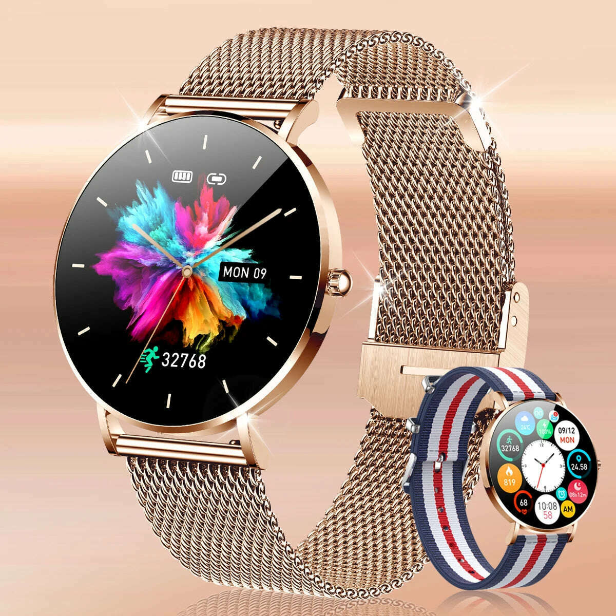 KIMLUD, 2024 Ultra Thin Smart Watch For Women Full Touch Screen IP67 Waterproof Ladies Watches Sports Fitness Tracker Women’s Smartwatch, KIMLUD Womens Clothes