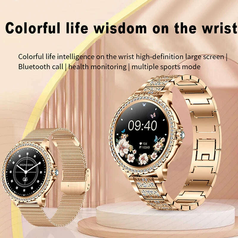 KIMLUD, 2024New Fashion Women Smart Watch 360*360 HD Screen Sports Bracelet Custom Dial Heart Rate Voice Call Smartwatch For Android IOS, KIMLUD Womens Clothes