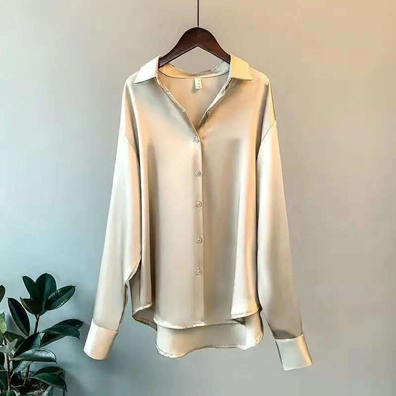 KIMLUD, 2024Spring Shirt And Blouses New Sweater Cardigans Woman Top Knitted Korean Long Sleeve Lapel Button Elegance Sweet Casual Coats, Beige / S, KIMLUD APPAREL - Womens Clothes