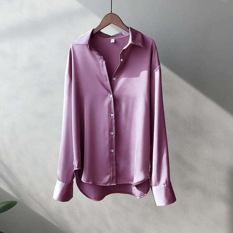 KIMLUD, 2024Spring Shirt And Blouses New Sweater Cardigans Woman Top Knitted Korean Long Sleeve Lapel Button Elegance Sweet Casual Coats, Purple / 4XL, KIMLUD APPAREL - Womens Clothes