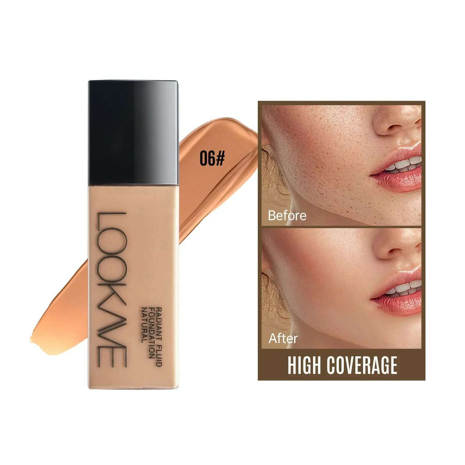 21g Liquid Foundation Long Lasting Full Coverage Matte Moisturizing Eveness Dark Beige Concealer Cream Base Makeup Cosmetics - KIMLUD