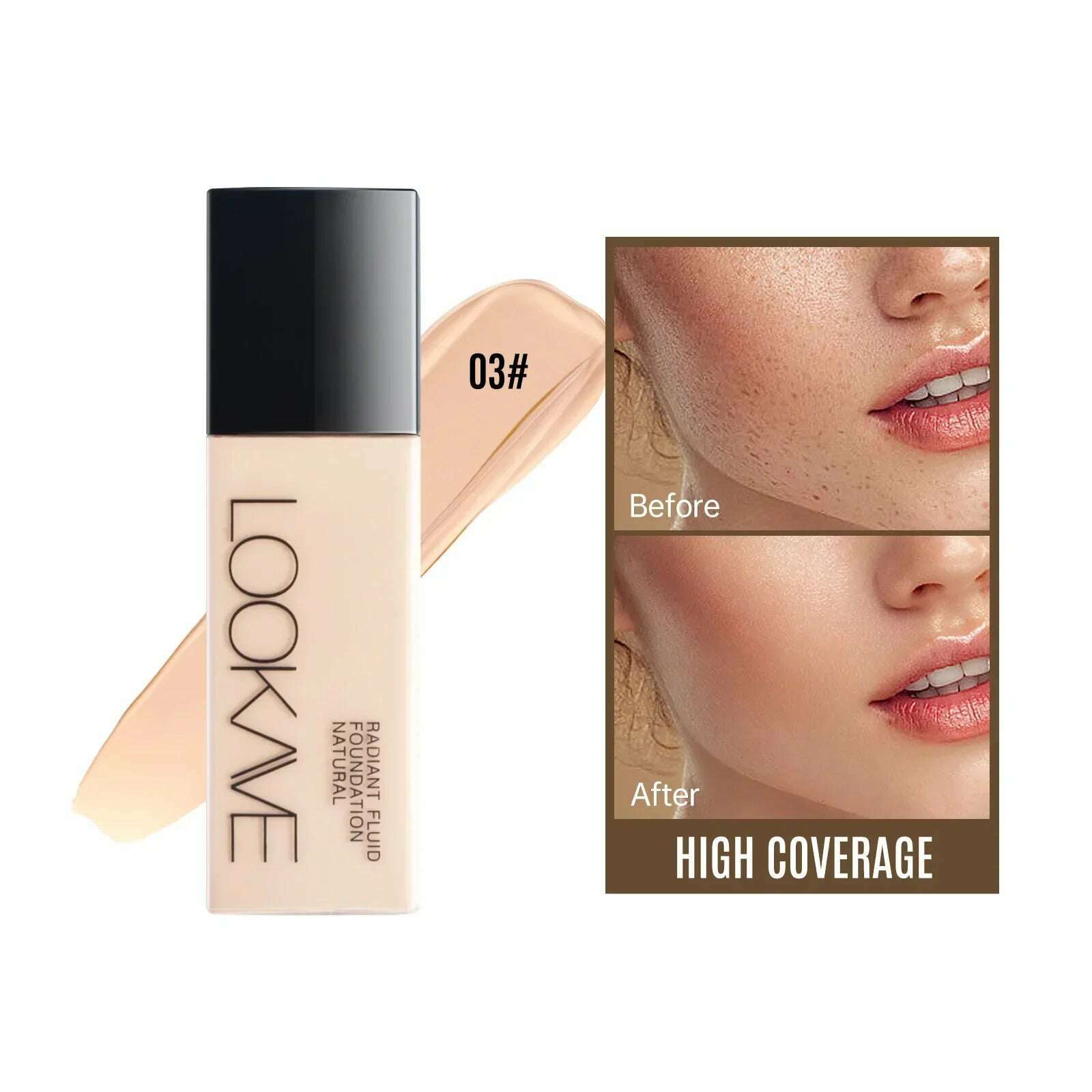 KIMLUD, 21g Liquid Foundation Long Lasting Full Coverage Matte Moisturizing Eveness Dark Beige Concealer Cream Base Makeup Cosmetics, 03, KIMLUD APPAREL - Womens Clothes