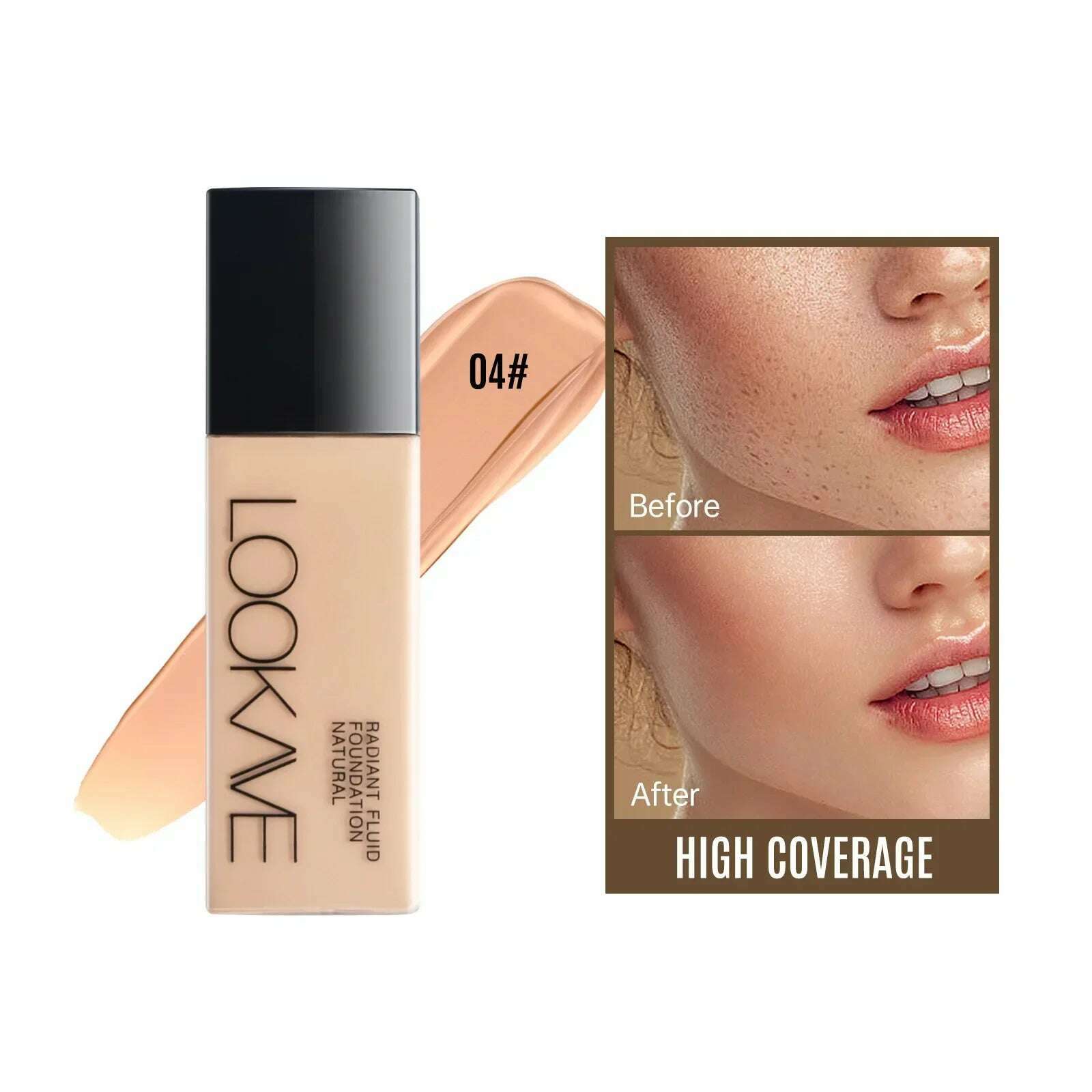 21g Liquid Foundation Long Lasting Full Coverage Matte Moisturizing Eveness Dark Beige Concealer Cream Base Makeup Cosmetics - KIMLUD