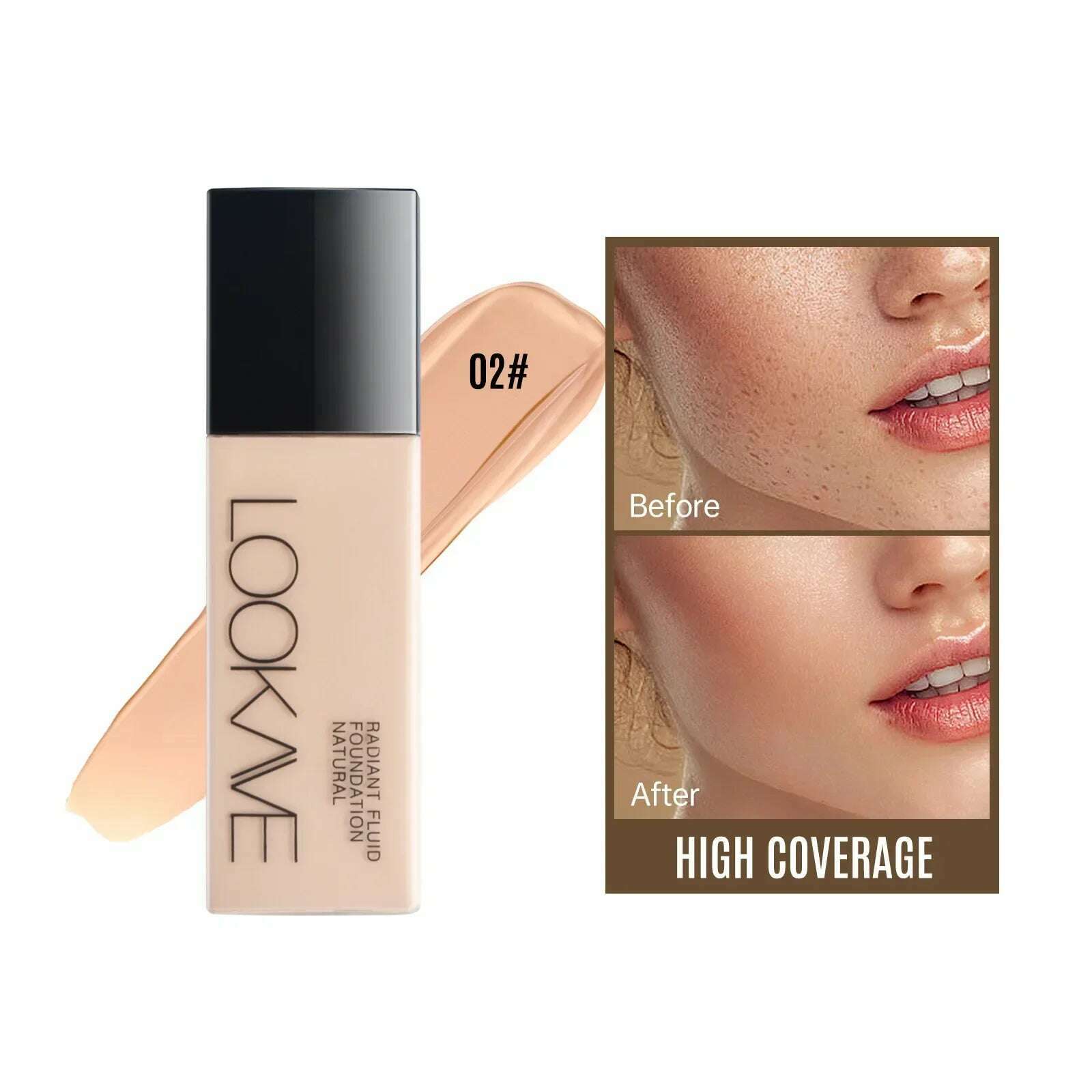 21g Liquid Foundation Long Lasting Full Coverage Matte Moisturizing Eveness Dark Beige Concealer Cream Base Makeup Cosmetics - KIMLUD