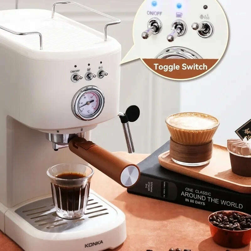 KIMLUD, 220V 1100W 1.2L Italian Coffee Machine Semi-automatic Extraction Espresso Machine Household Small Handle Capsule Coffee Machine, KIMLUD Womens Clothes