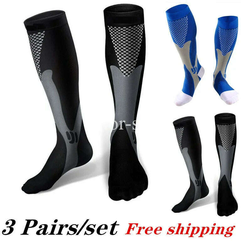 KIMLUD, 2/3/4 Pairs Compression Socks Knee High Sports Socks Medical Nursing Stockings Varicose Veins Socks Outdoor Cycling Socks, KIMLUD Womens Clothes