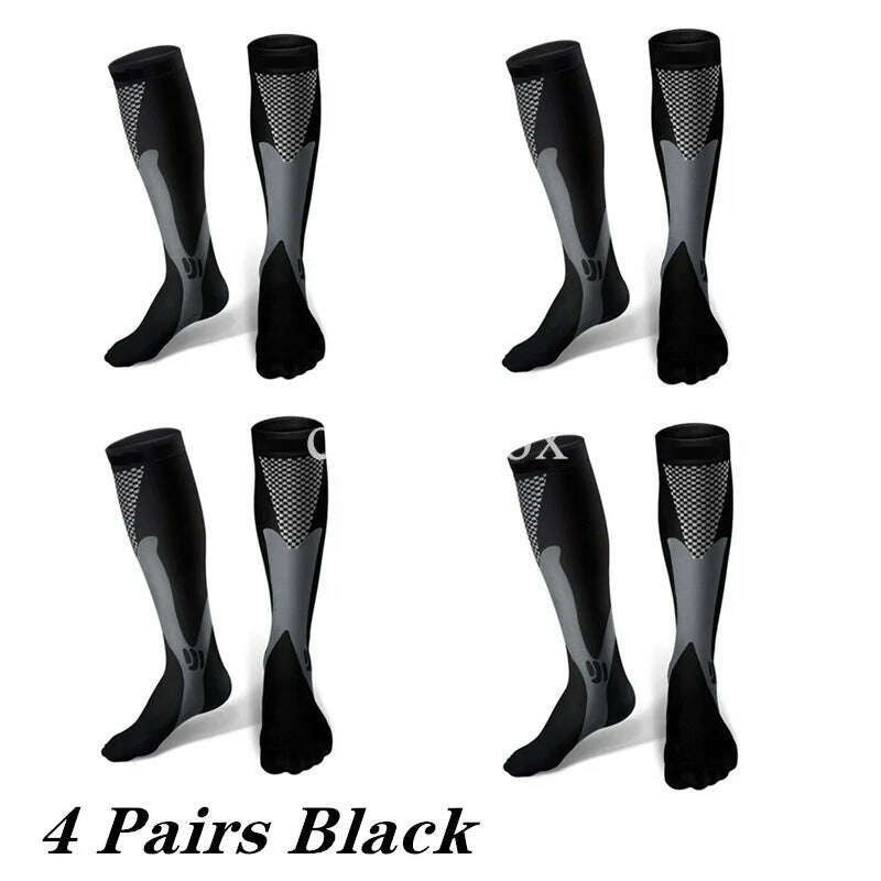 KIMLUD, 2/3/4 Pairs Compression Socks Knee High Sports Socks Medical Nursing Stockings Varicose Veins Socks Outdoor Cycling Socks, MIX004-22 / L-XL, KIMLUD APPAREL - Womens Clothes