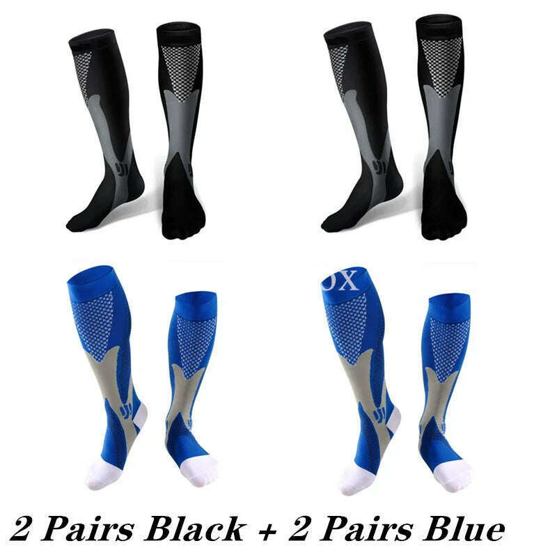 KIMLUD, 2/3/4 Pairs Compression Socks Knee High Sports Socks Medical Nursing Stockings Varicose Veins Socks Outdoor Cycling Socks, MIX004-21 / S-M, KIMLUD APPAREL - Womens Clothes