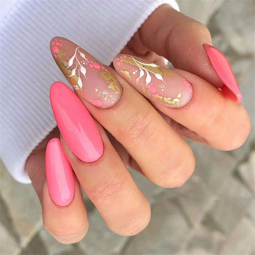 KIMLUD, 24Ps/Set Square Head Coffin Wearing False Nails Art Pink Matte French Fake Nails Leopard Artificial Acrylic White Press on Nails, PDJ1152-JP1696, KIMLUD APPAREL - Womens Clothes